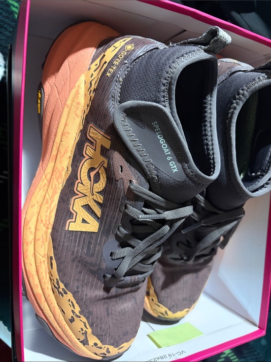 Hoka Shoes - Hoka Speedgoat 6 GTX Women’s Trail Shoe in Grey and Orange